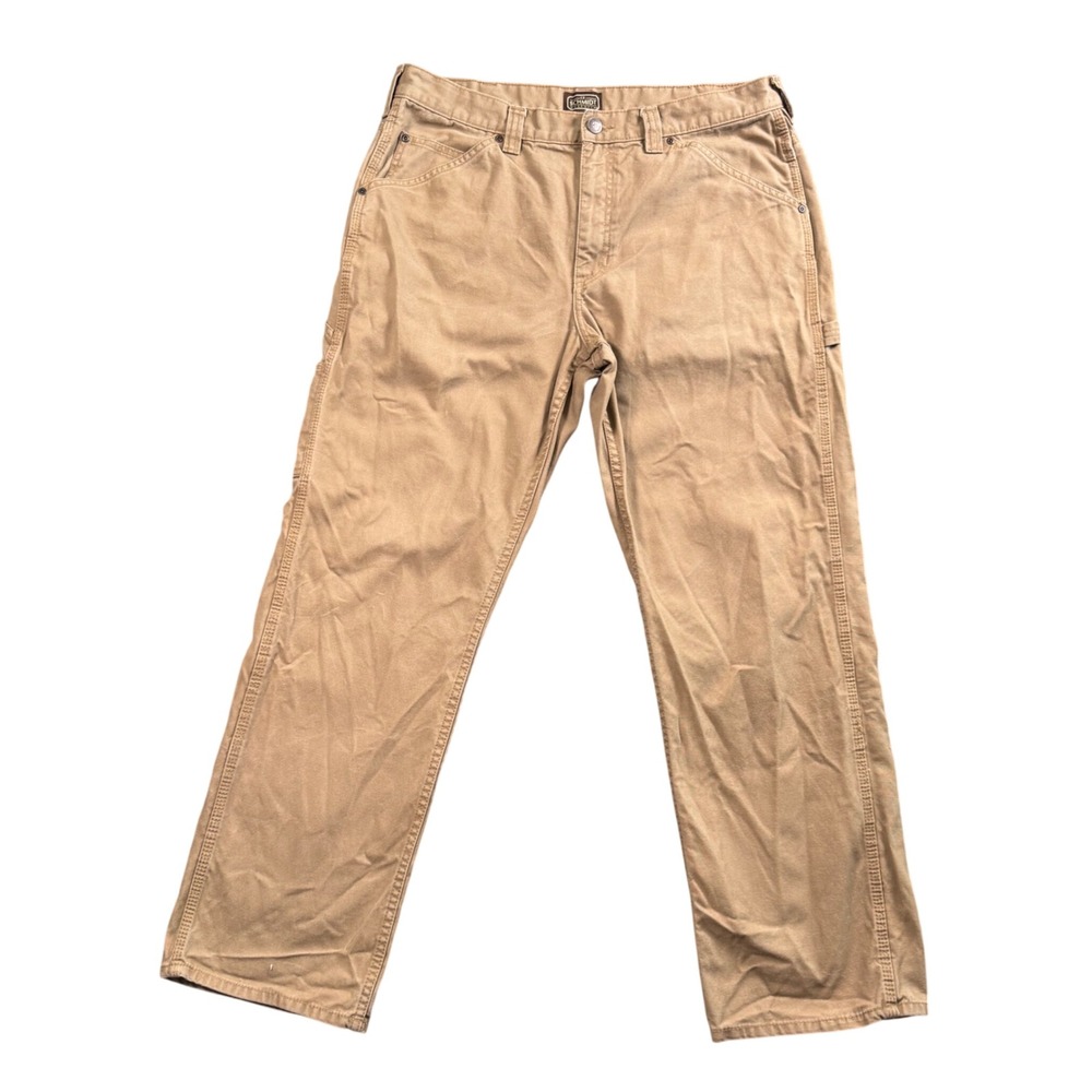 C.E. Schmidt Carpenter Pants Mens 36x32 Tan Canvas Workwear Utility Gorpcore